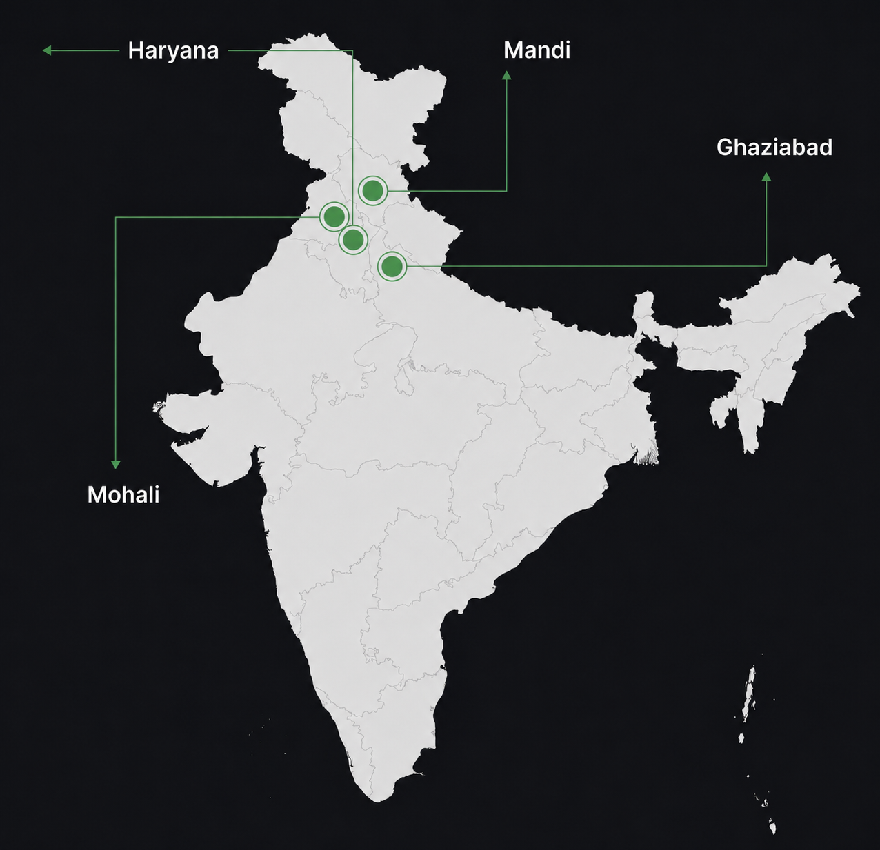 India Map with Locations